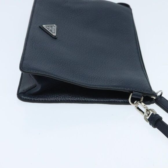 Prada Vitello Navy Leather Clutch Bag (Pre-Owned) - Picture 3 of 16